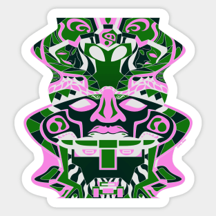 olmec gemini totem head ecopop Sticker